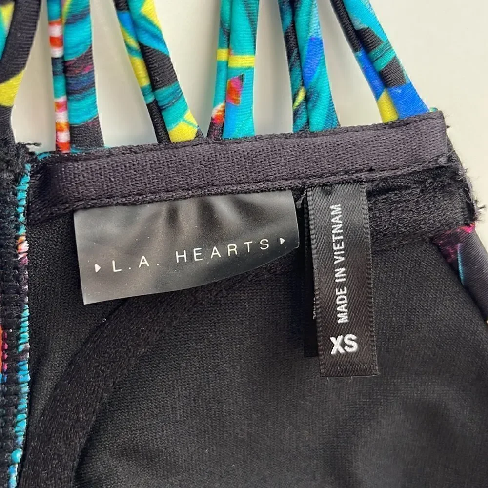 L.A. Hearts bikini top.  Vintage 80s style.  Adjustable straps.  Size XS.